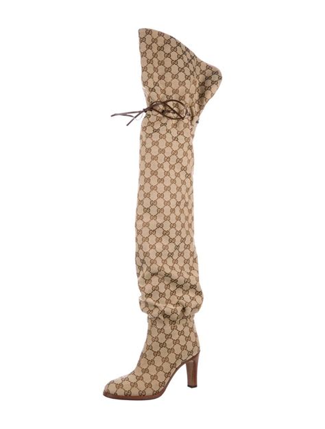 gucci high boots|gucci monogram thigh high boots.